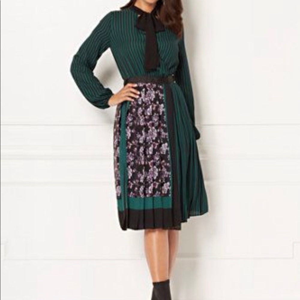Eva Mendes Pleated Wrap dress